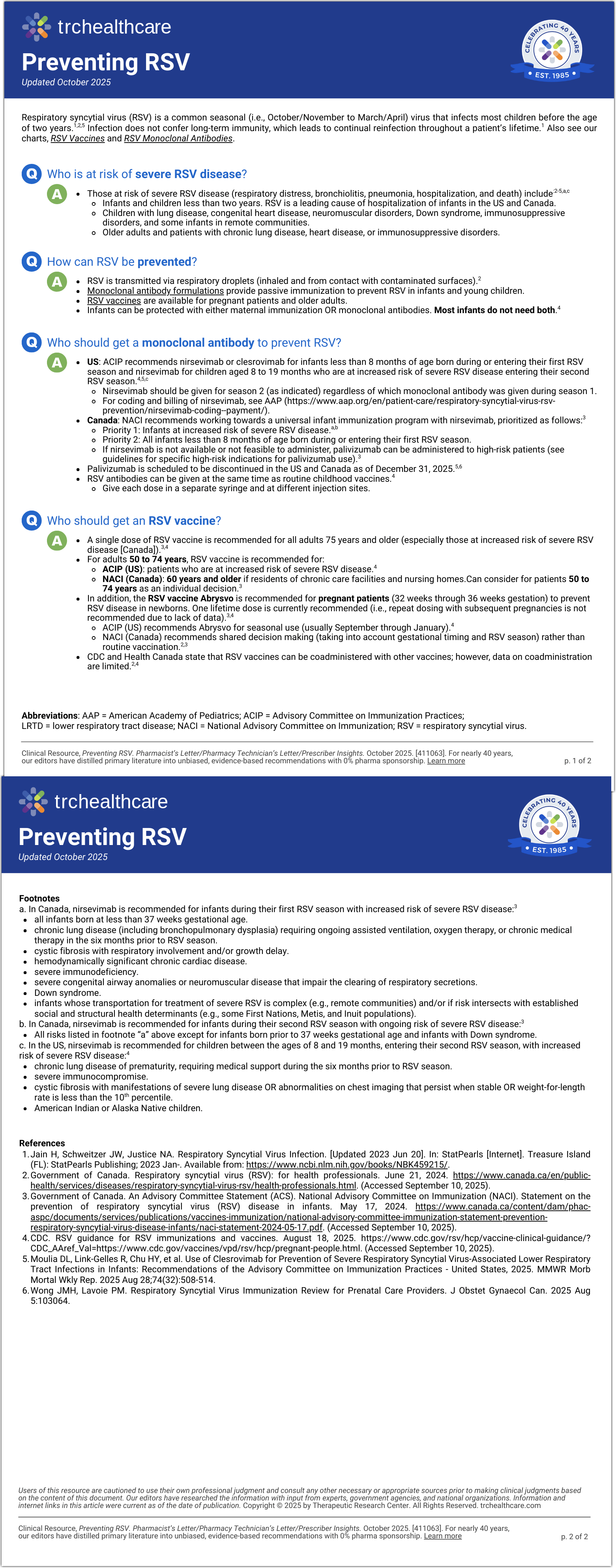 Preventing RSV